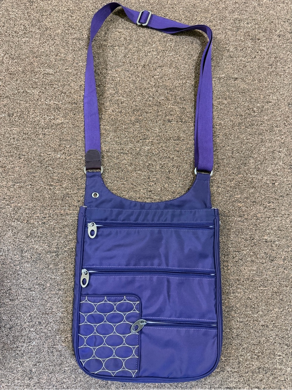 Sherpani Purple Multi Pocket Crossbody Travel Bag Organizer Purse